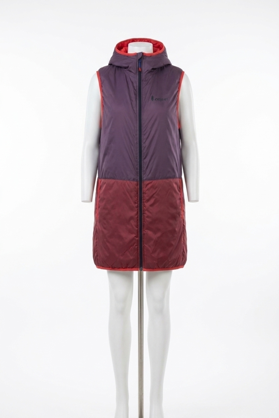 NEW COTOPAXI women's teca calido hooded vest in red hot sun